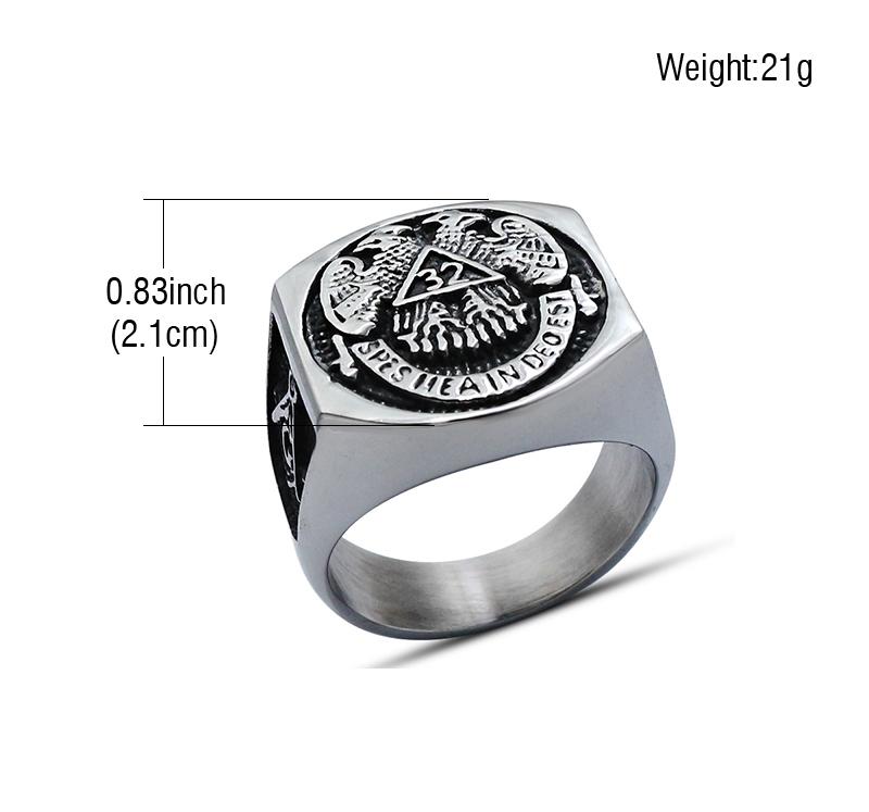 32nd Degree Scottish Rite Ring - Silver - Bricks Masons