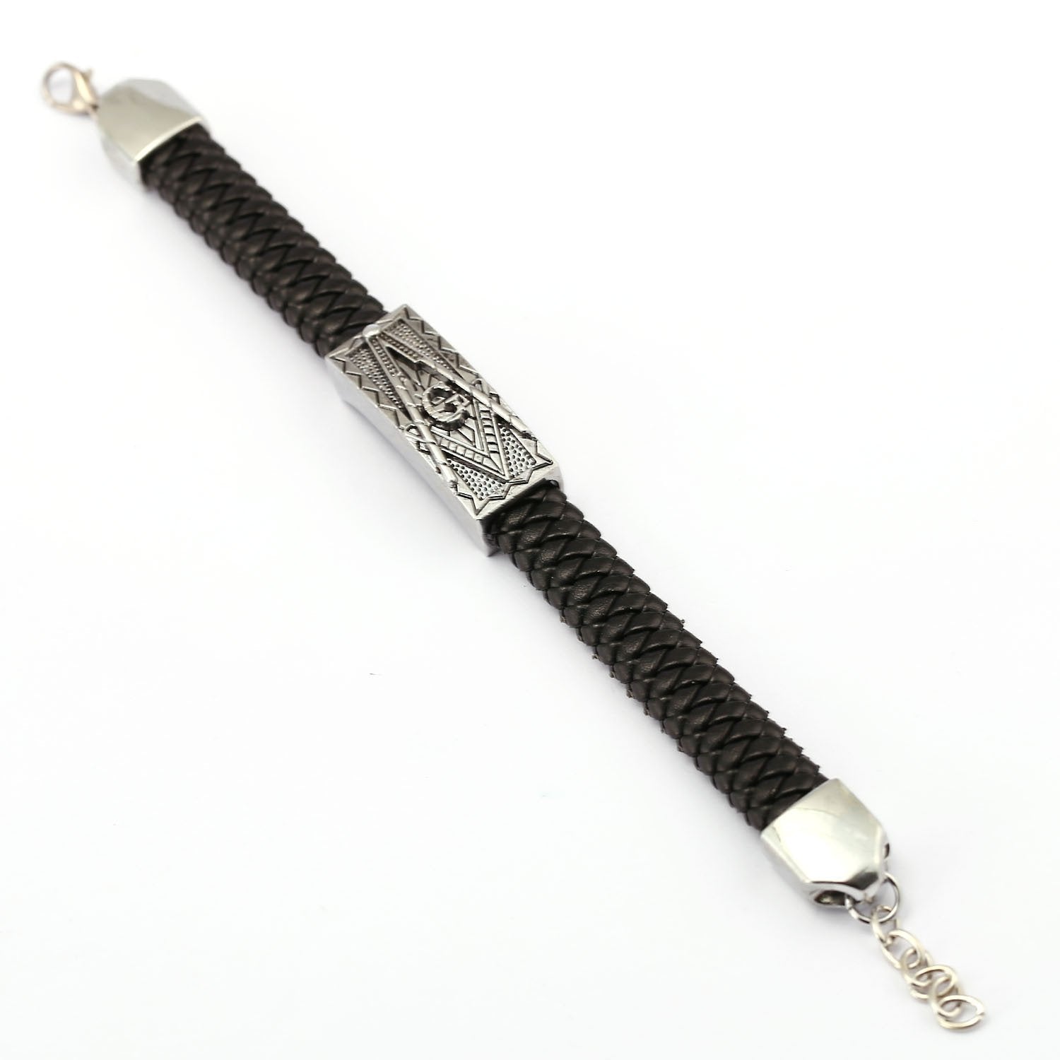 Woven Leather Bracelet  Bangles Masonic Bracelet - Bricks Masons