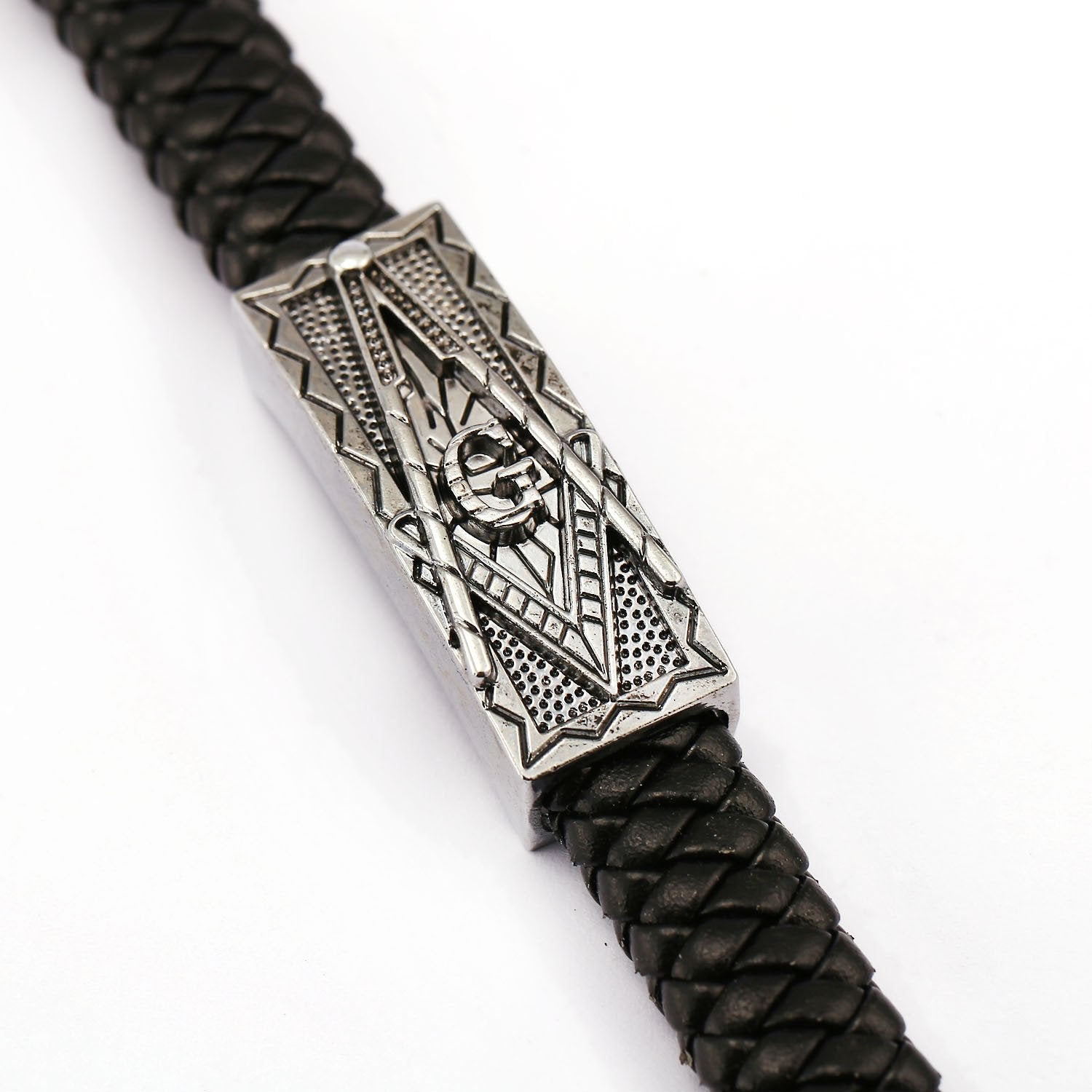 Woven Leather Bracelet  Bangles Masonic Bracelet - Bricks Masons