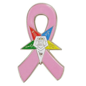 Breast Cancer Awareness Eastern Star OES Masonic Lapel Pin - Bricks Masons