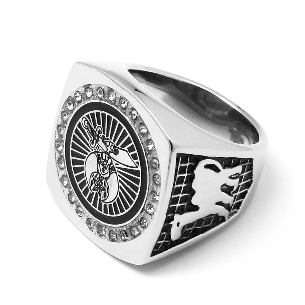 Shriner Fez Freemason Silver Gold Masonic Ring - Bricks Masons