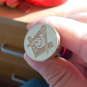 Square Compass G Wax Seal Stamp - Bricks Masons