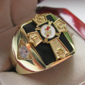 Knights TEMPLAR Past Commander Crest Masonic Copper Ring - Bricks Masons