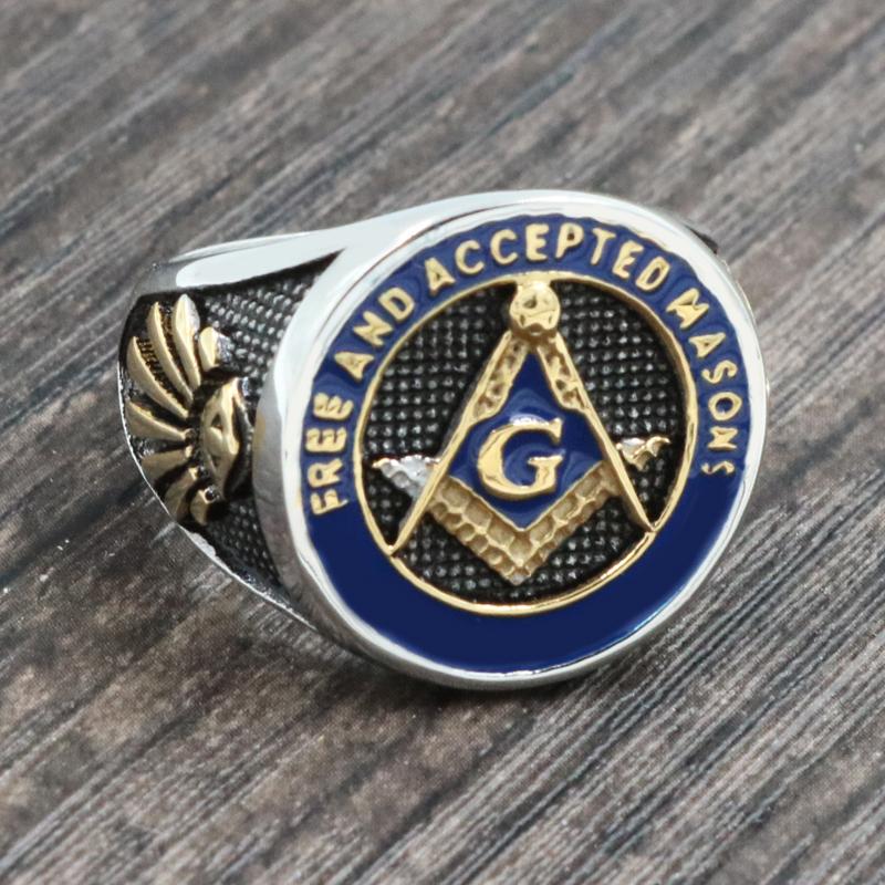 Master Mason Blue Lodge Ring - Free and Accepted Masons - Bricks Masons