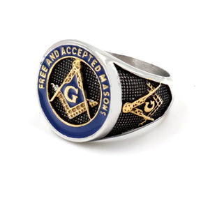 Master Mason Blue Lodge Ring - Free and Accepted Masons - Bricks Masons