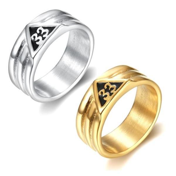 33rd Degree Scottish Rite Ring - Classic [Silver & Gold] - Bricks Masons