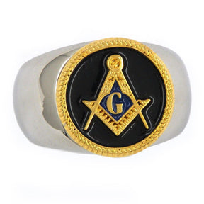 Master Masonic Ring Square and Compass Masonic Stainless Steel Ring - Bricks Masons
