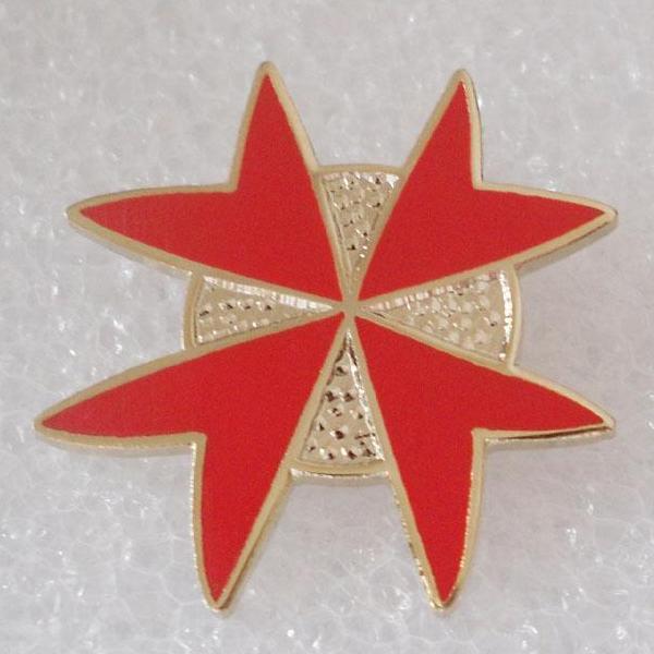 Masonic Malta Templar Red Lapel Pin - Bricks Masons