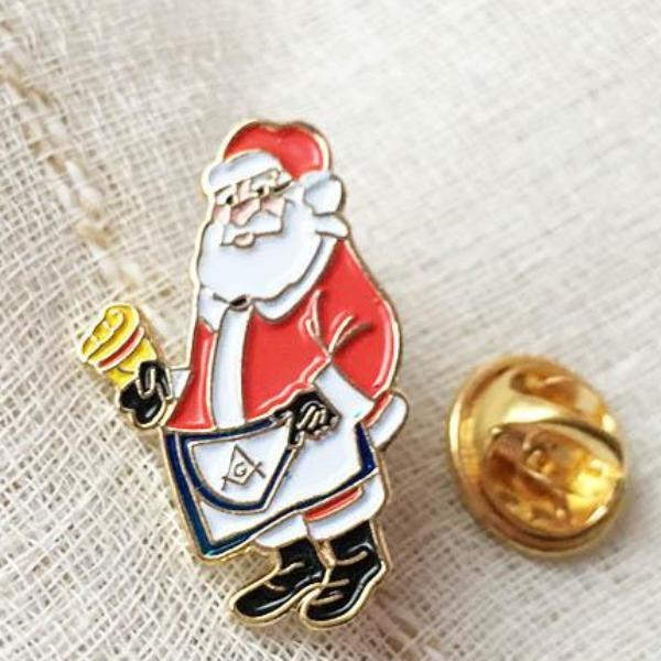1'' Masonic Master Apron Lapel Pin Santa Christmas - Bricks Masons