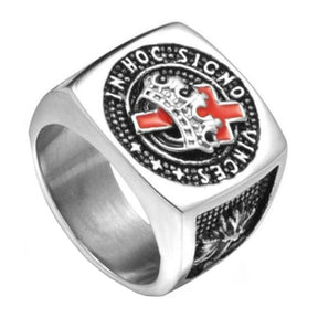 Knights Templar Masonic Ring Stainless Steel [Silver & Gold] - Bricks Masons