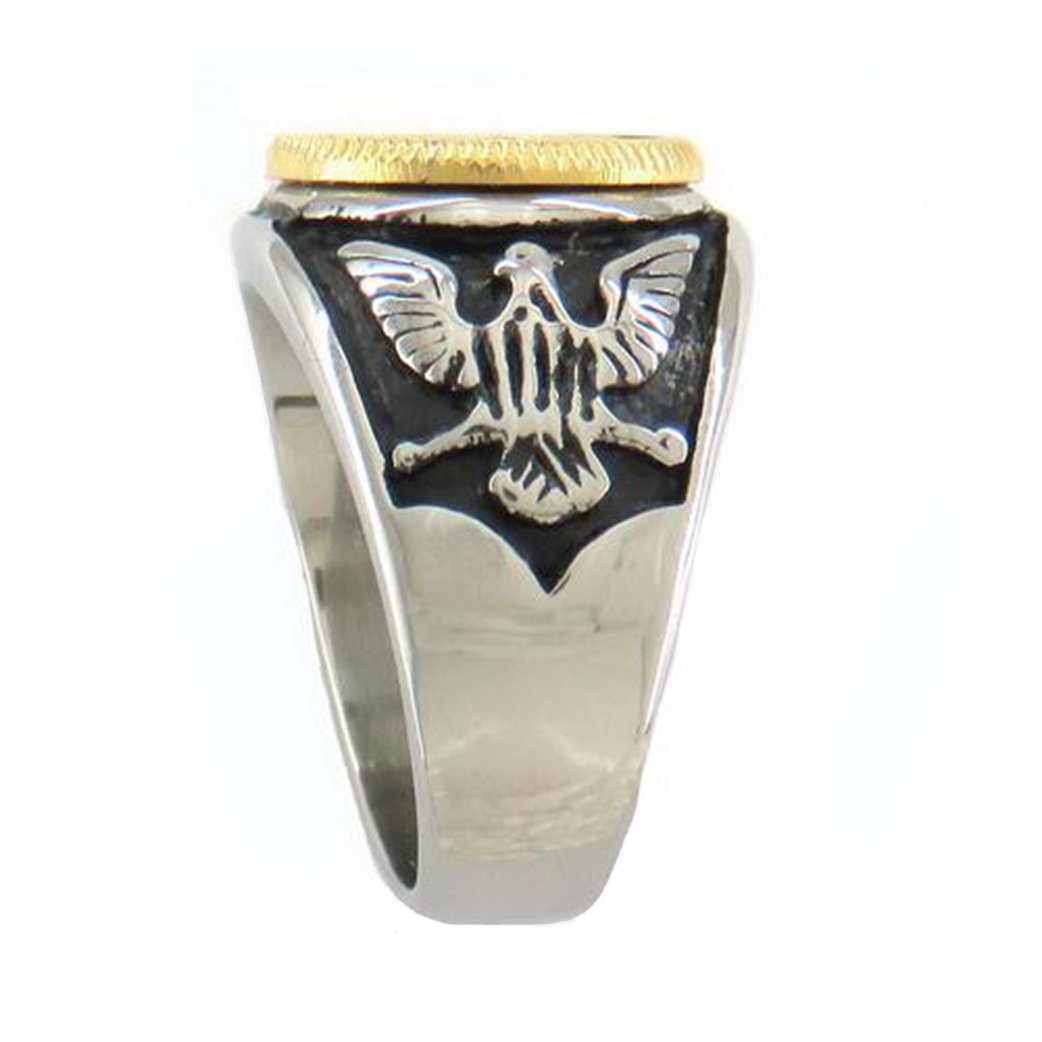 Master Mason Eagle Square and Compass Masonic Stainless Steel Ring - Bricks Masons