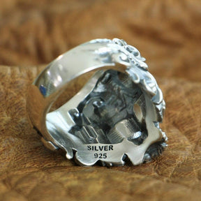 925 Sterling Silver Masonic Skull Ring - Bricks Masons
