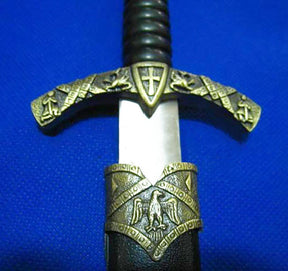 Knights Templar Motif Cross Sword Knife 13.4" - Bricks Masons