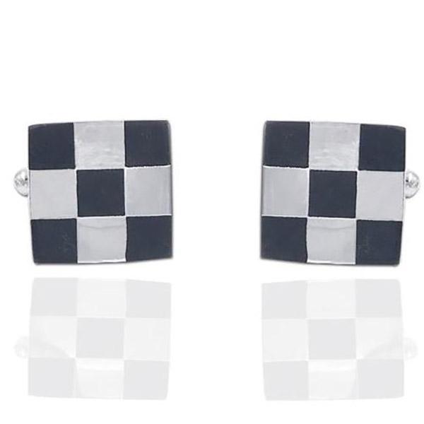 3x3 Checkered Masonic Cufflinks - Bricks Masons