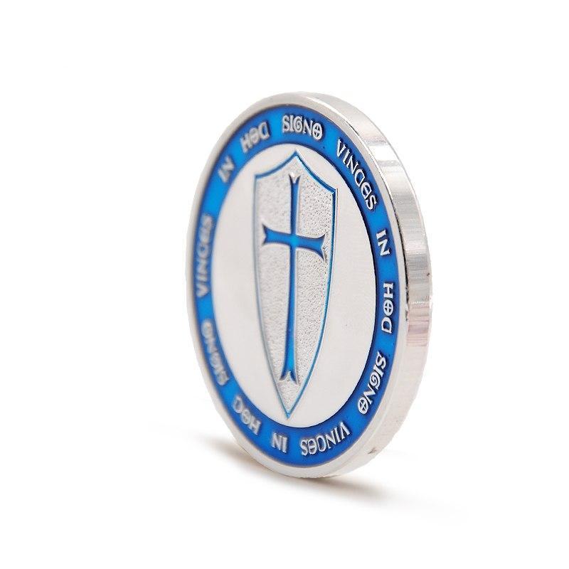 Knights Templar Commandery Coin - IN HOC SIGNO VINCES Navy Blue - Bricks Masons