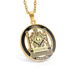 MASON Pillars Lodge Masonic Pendant Necklace - Bricks Masons