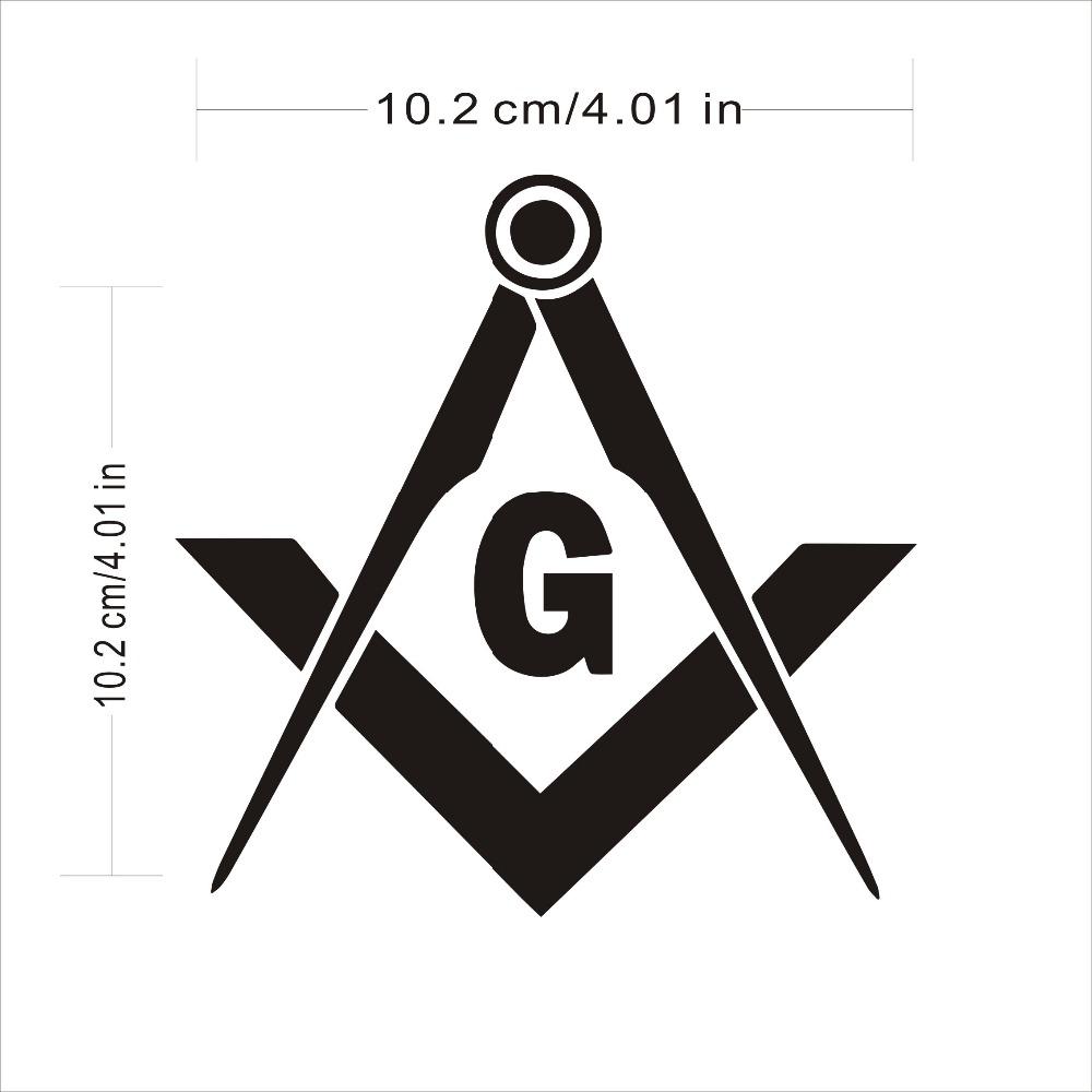 Original Vinyl Masonic Square Compass Car Stickers and Decals Car - Bricks Masons