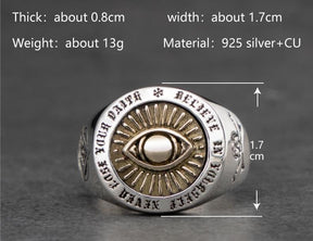 Eye of Providence Resizable Silver Ring - Bricks Masons