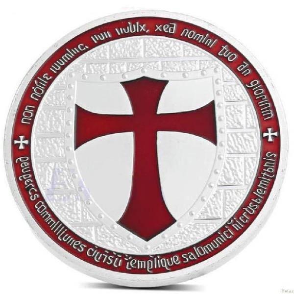 Multi-Color Silver Plated Masonic Knights Templar Coin - Bricks Masons