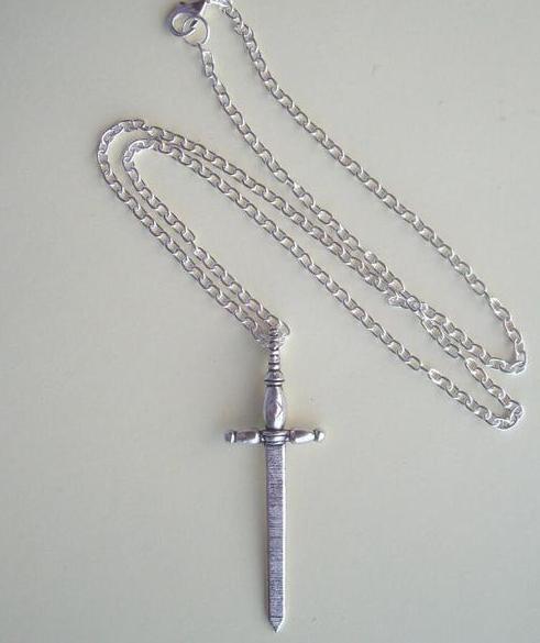 Medieval Sword Cross Necklace - Bricks Masons