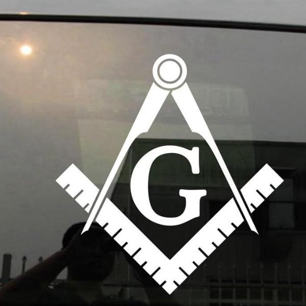 Masonic Square and Compasses Decal Sticker Available in Sizes and Colors - Bricks Masons