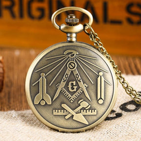 Bronze Masonic Tools Pocket Watch - Bricks Masons