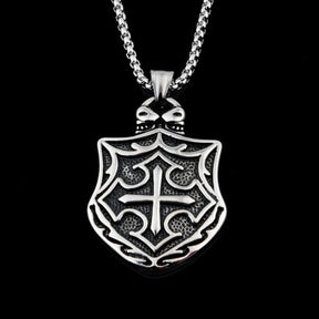 Medieval Cross Shield Knights Templar Necklace - Bricks Masons