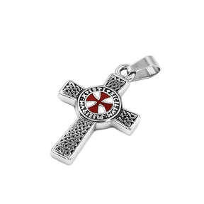 Celtic Knot Red Cross Knights Templar Pendant - Bricks Masons