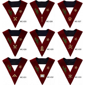 Officers Scottish Rite Officer Collar Set - Maroon Velvet - Bricks Masons