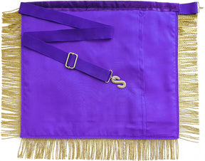 Past Illustrious Master Council Apron - Purple with Fringe Tassels - Bricks Masons