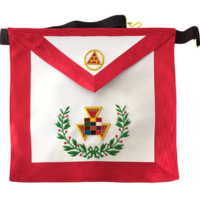 Past High Priest Royal Arch Chapter Apron - Red Hand Embroidered - Bricks Masons
