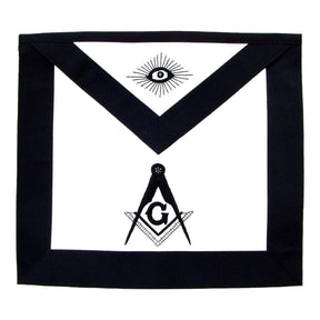 Master Mason Blue Lodge Funeral Apron - Hand Embroidered Square & Compass G - Bricks Masons
