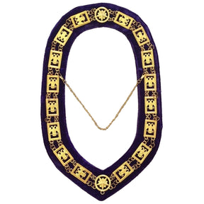 32nd Degree Scottish Rite Chain Collar - Wings Down Gold Plated - Bricks Masons