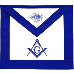 Master Mason Blue Lodge Apron - Square & Compass G Royal Blue - Bricks Masons