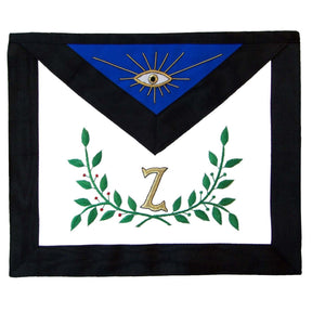 4th Degree Scottish Rite Apron - Black Moire Hand Embroidery - Bricks Masons