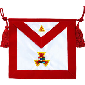 Past High Priest Royal Arch Chapter Apron - Red Velvet & Gold Embroidery - Bricks Masons
