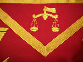 16th Degree Scottish Rite Apron - Red with Gold Borders - Bricks Masons