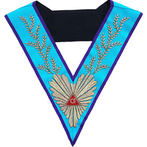 Worshipful Master Memphis Misraim French Regulation Collar - Handmade Embroidery - Bricks Masons
