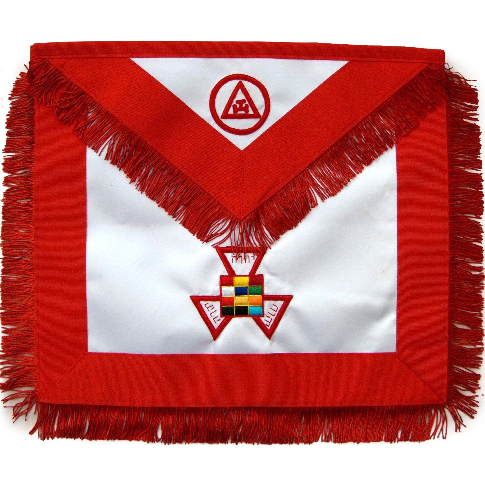 Past High Priest Royal Arch Chapter Apron - Red Hand Embroidery - Bricks Masons