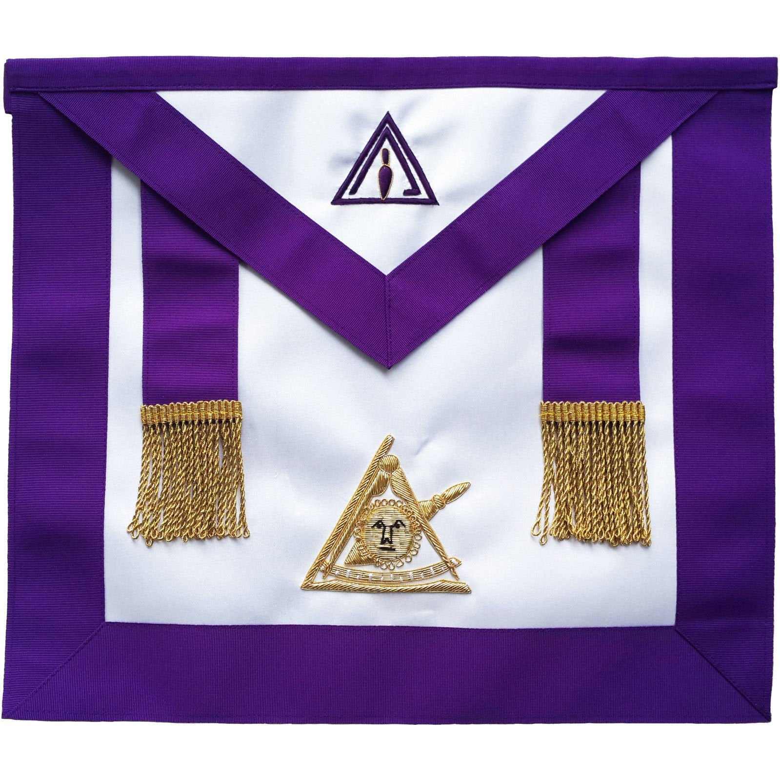 Past Illustrious Master Council Apron - Purple Grosgrain - Bricks Masons