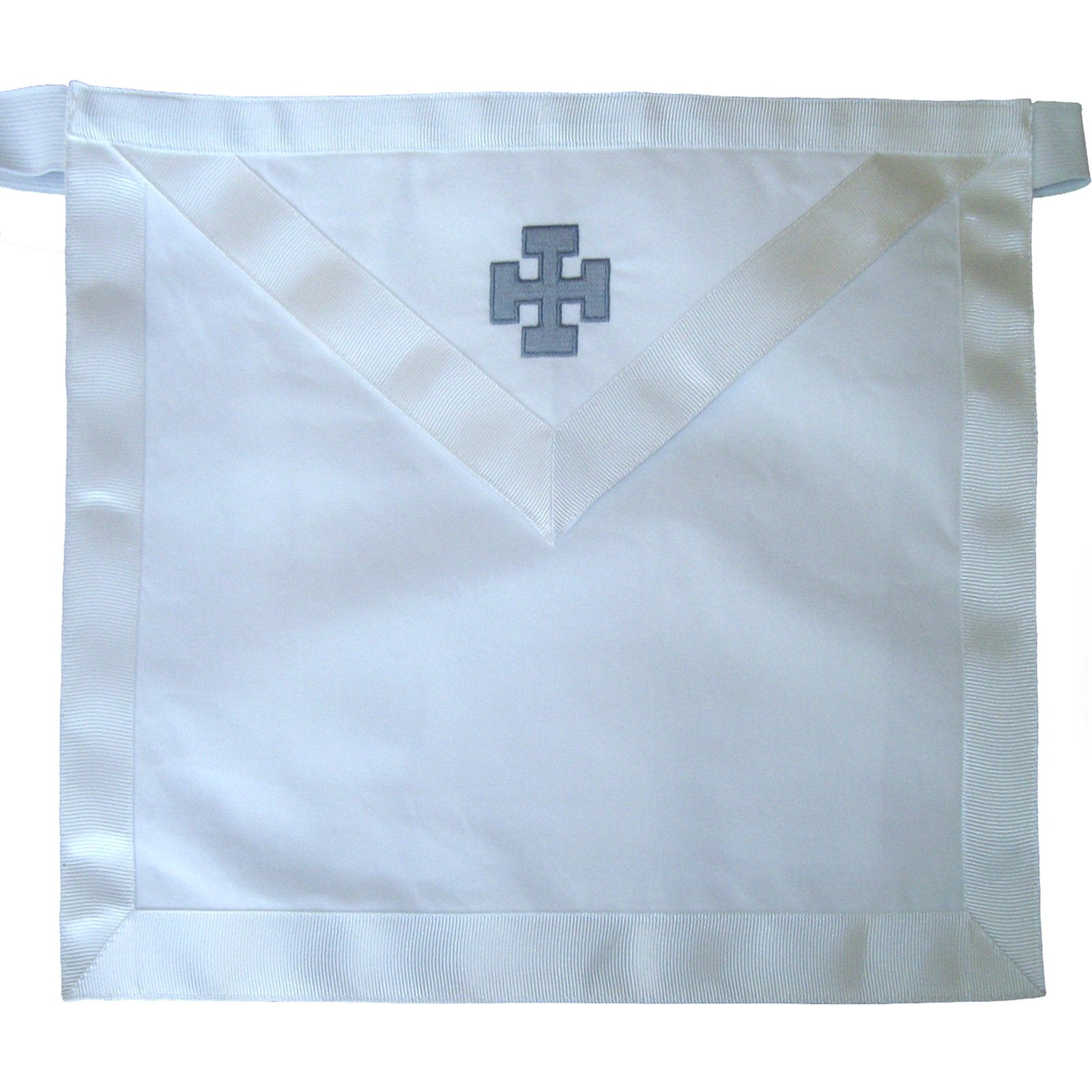31th Degree Scottish Rite Apron - All White with Logo - Bricks Masons