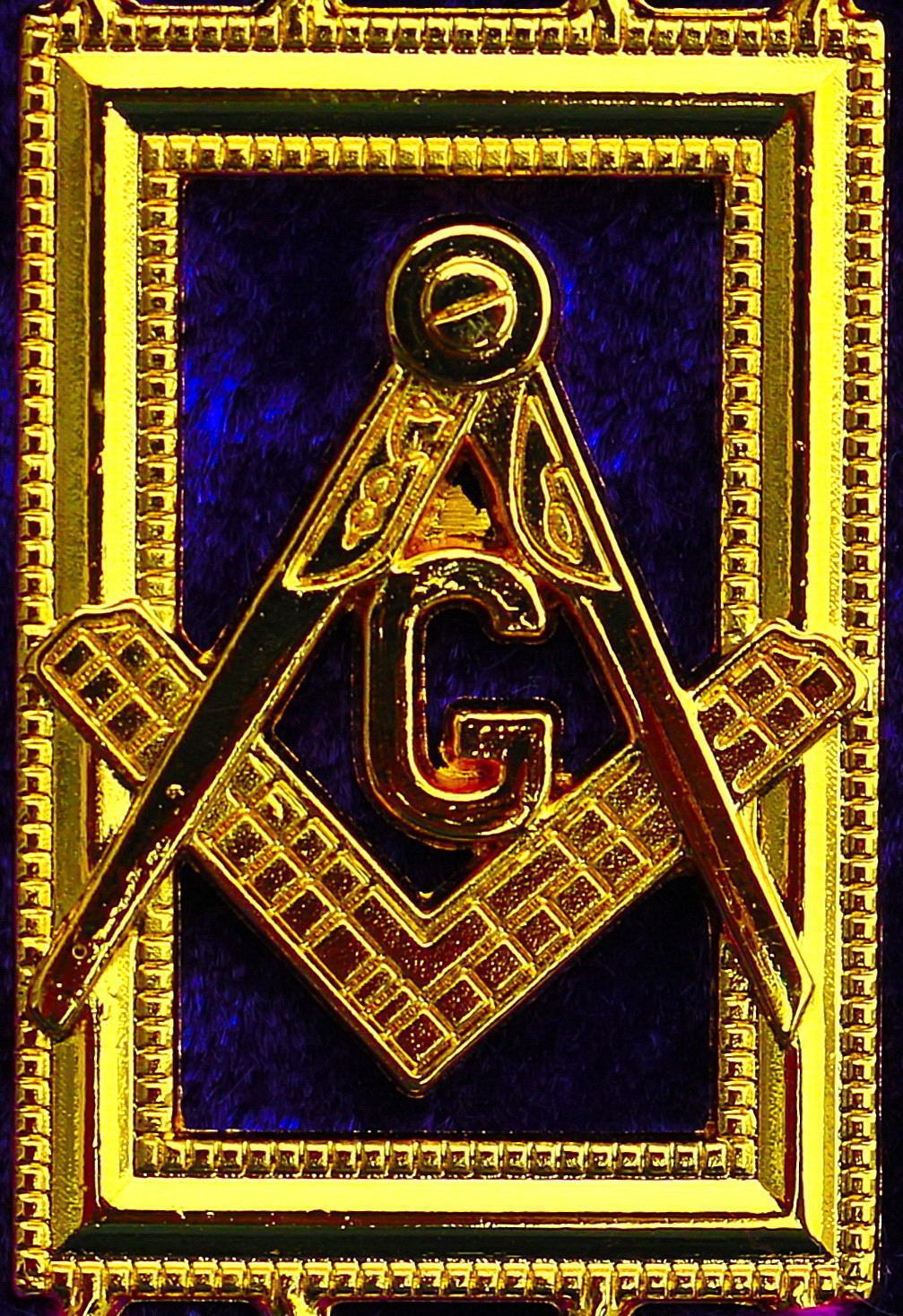 Grand Officers Blue Lodge Chain Collar - Gold Plated with Rhinestones - Bricks Masons