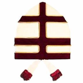 High Priest Knight Templar Priests Mitre - Red & White - Bricks Masons