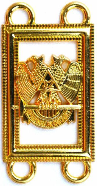 32nd Degree Scottish Rite Chain Collar - Gold Plated on Black Velvet - Bricks Masons