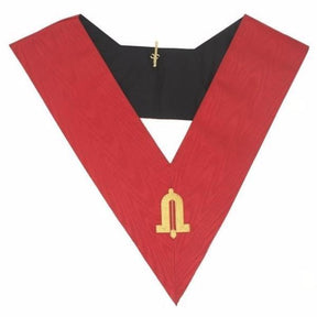 Junior Warden 18th Degree Scottish Rite Collar - Red Moire - Bricks Masons