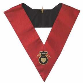 Almoner 18th Degree Scottish Rite Collar - Red Moire - Bricks Masons