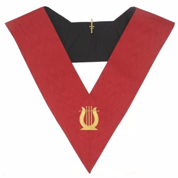 Musician 18th Degree Scottish Rite Collar - Red Moire - Bricks Masons