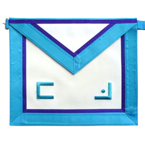 Master Mason Apron - White, Turquoise & Royal Blue - Bricks Masons