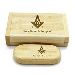Master Mason Blue Lodge USB Flash Drives - Various Wood Colors - Bricks Masons