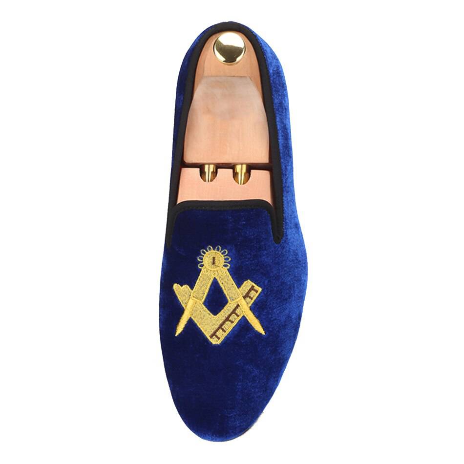 Master Mason Blue Lodge Shoe - Embroidery Square and Compass (Multiple  Colors)